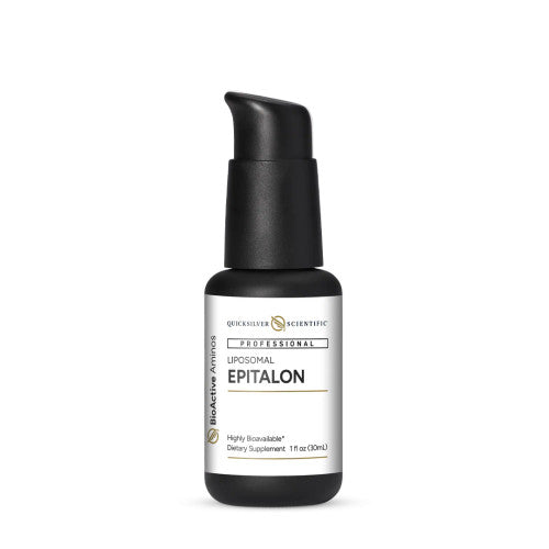 Epitalon liposomal supplement by Quicksilver Scientific, a Cellular Longevity Supplement for healthy aging.