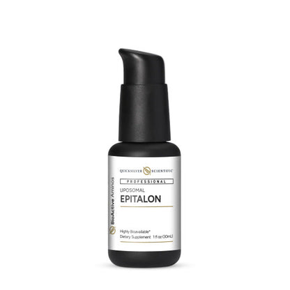 Epitalon liposomal supplement by Quicksilver Scientific, a Cellular Longevity Supplement for healthy aging.