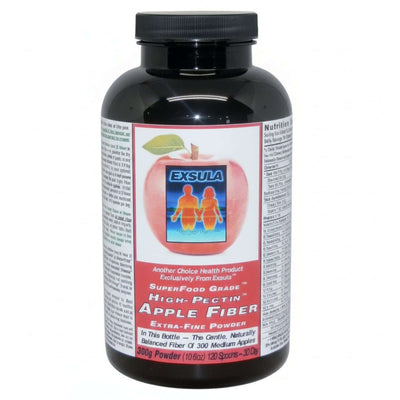 Exsula Superfoods High-Pectin Apple Fiber powder container, promoting digestive health with natural fiber.