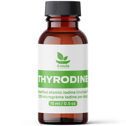 Exsula Minerals Thyrodine supplement for Thyroid Energy and Fatigue Support, 15 ml bottle with atomic iodine tincture