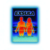 Exsula Superfoods Samples vibrant packaging featuring a silhouette couple standing in water against a colorful sunset.