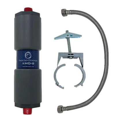 Device and hose set with visible Natural Action Technologies branding on a white background