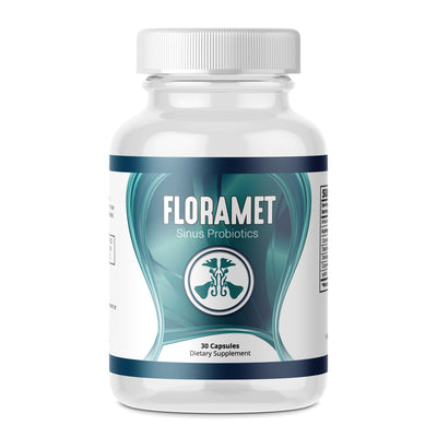 Floramet Nasopharyngeal Microflora Support supplement bottle with 30 capsules