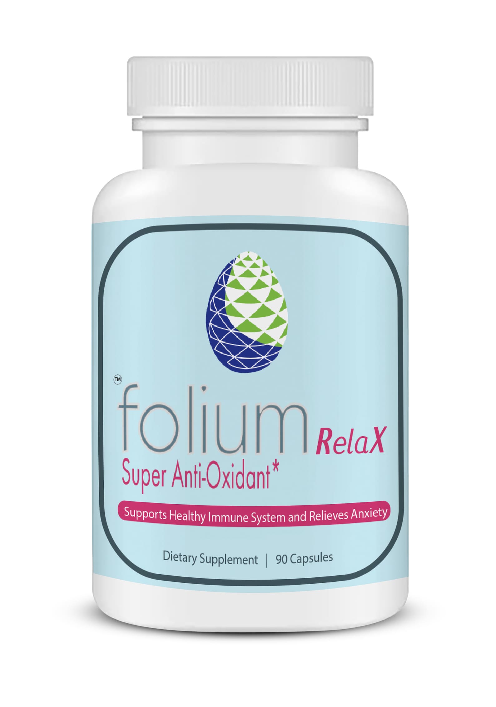 Folium Relax supplement bottle on a white background