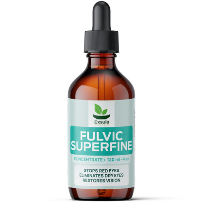 Bottle of Exsula Fulvic Superfine on a white background