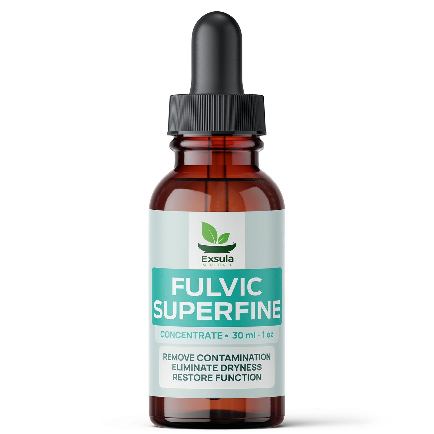 Bottle of Exsula Fulvic Superfine on a white background
