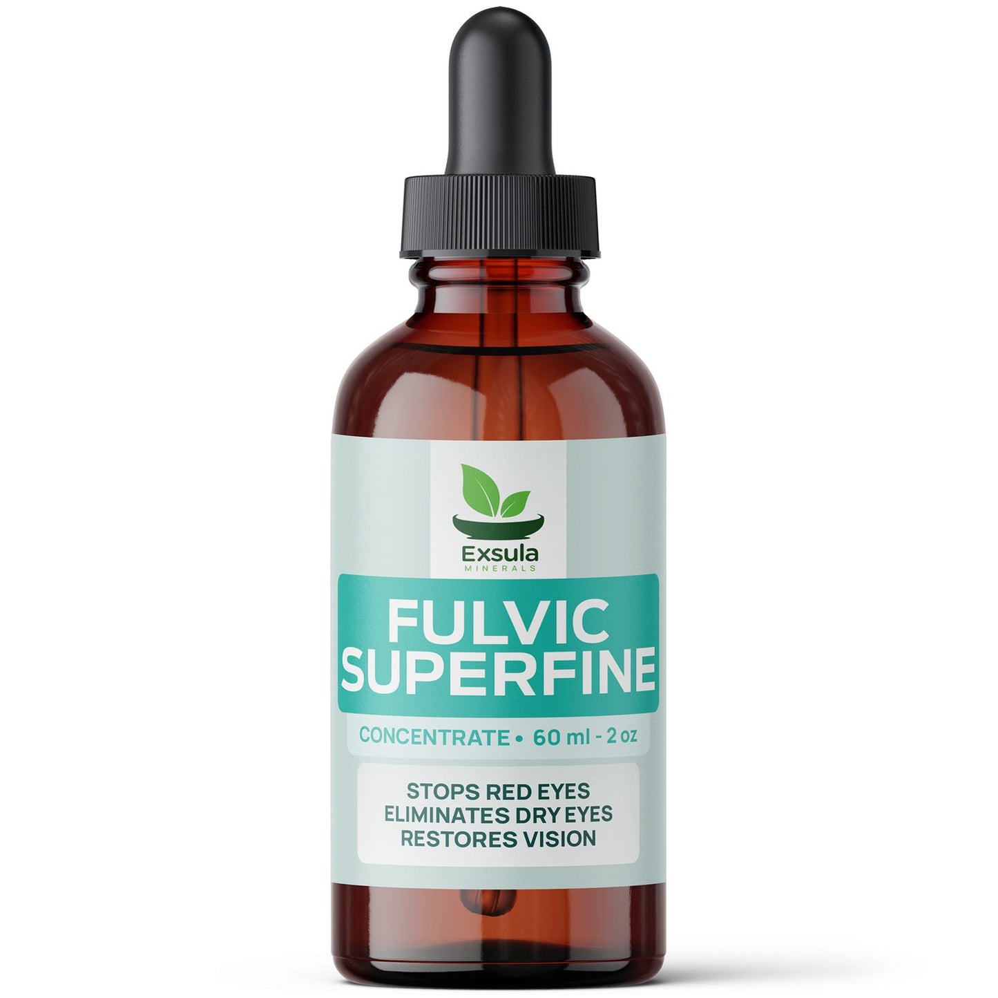 Bottle of Exsula Fulvic Superfine on a white background