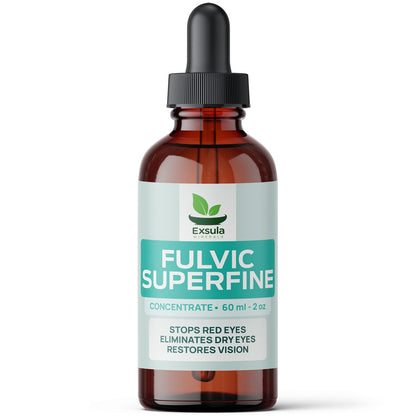 Bottle of Exsula Fulvic Superfine on a white background