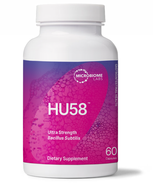 HU58 High Potency Spore Based Probiotic by Microbiome Labs, 60 capsules for immune and digestive support.