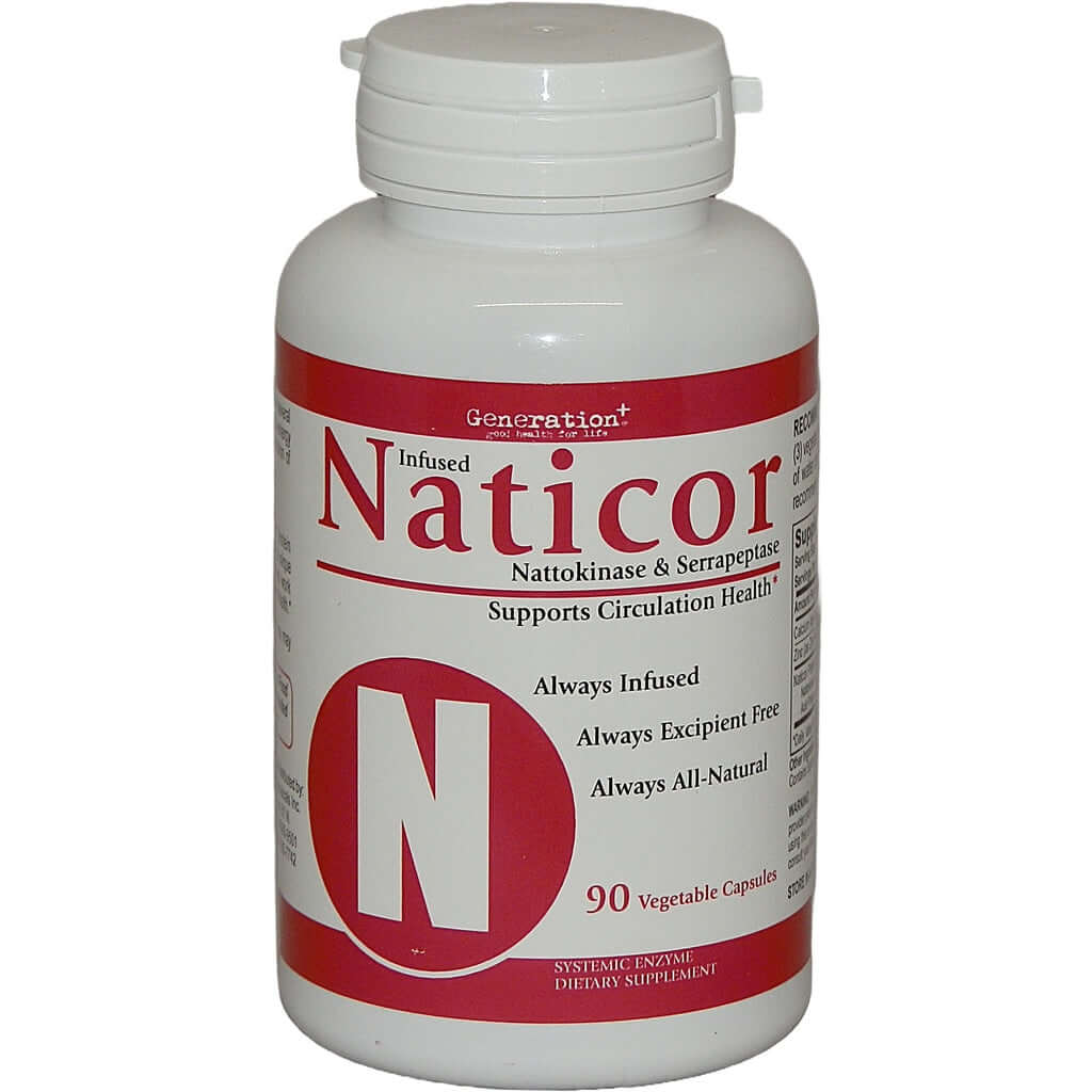 Naticor for Cardiovascular Health and Blood Flow supplement. 90 Caps. Packing.