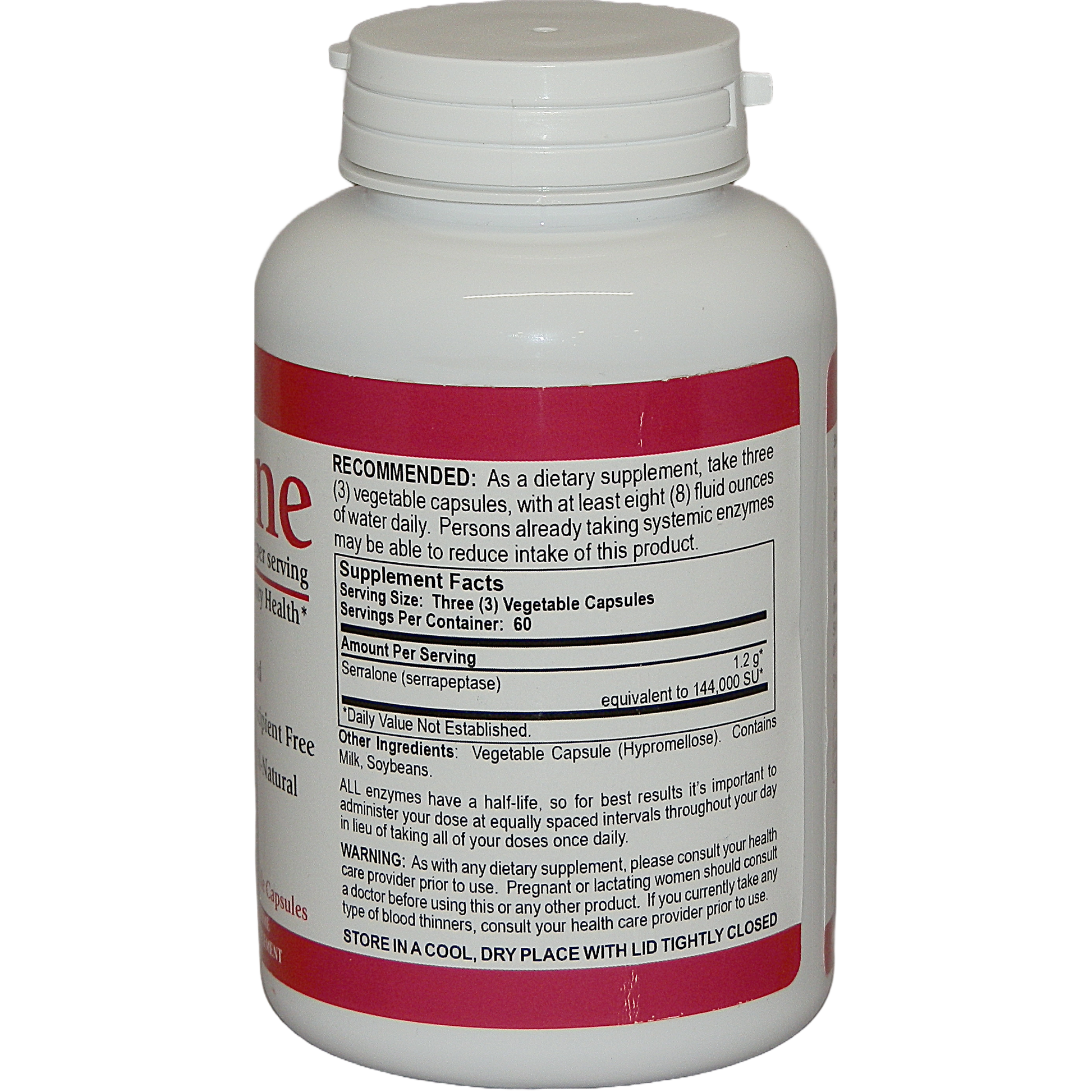 Serralone Supplement bottle with label on a white background