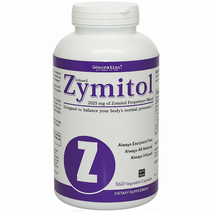 Zymitol - Proteolytic Enzyme Complex supplement bottle with 360 vegetable capsules for natural recovery support.