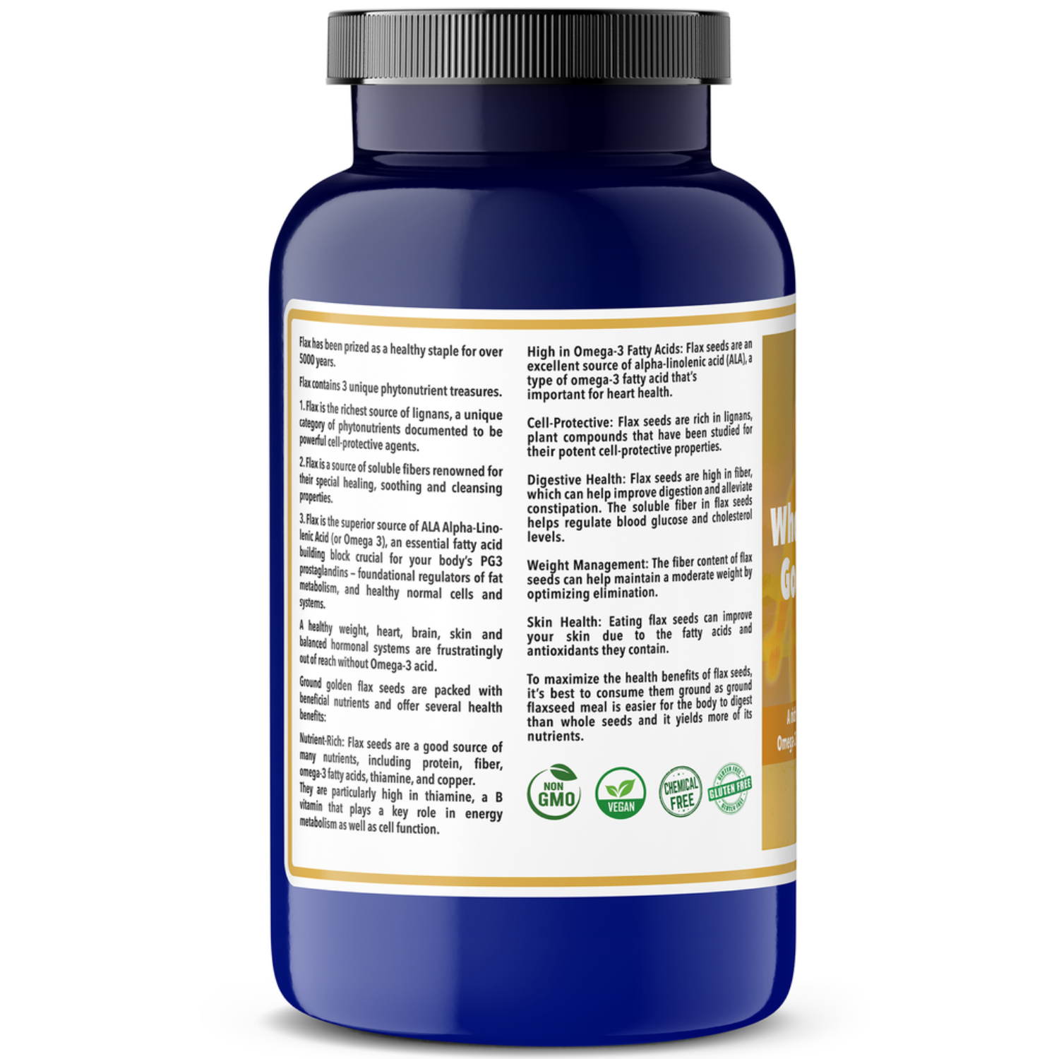 Supplement bottle with label on a white background