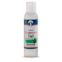 Bottle of magnesium gel with aloe vera 4oz on a white background