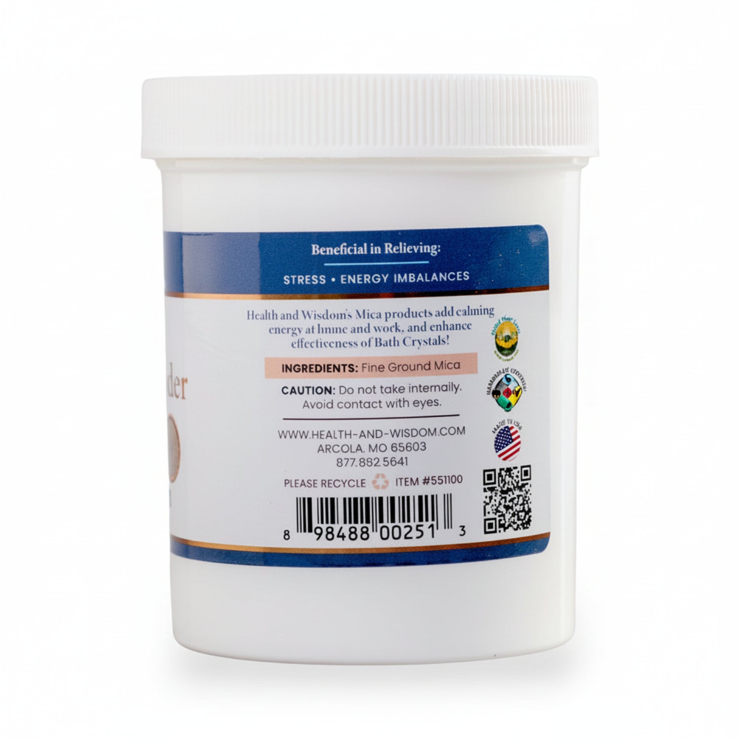 White container with label on a white background