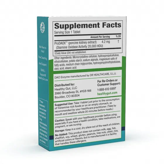 Supplement package with detailed Supplement Facts label on a white background