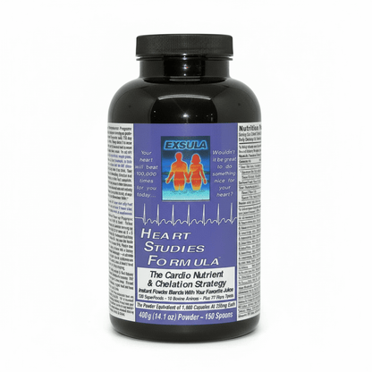 Exsula Heart Studies Formula bottle for heart health superfood supporting cardiovascular health.