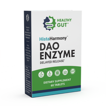 Box of HistaHarmony DAO Enzyme dietary supplement on a white background
