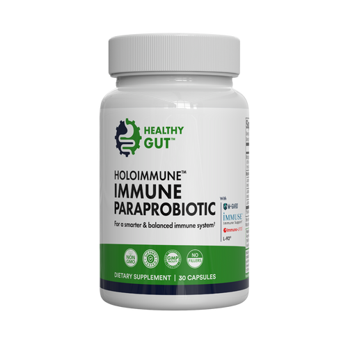 HoloImmune - Adaptogenic ParaProbiotic supplement bottle for a smarter and balanced immune system.