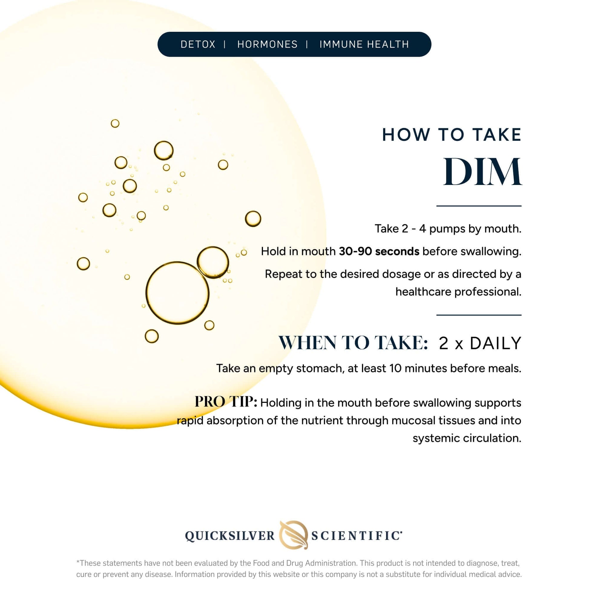 Instructions for using Nanoemulsified Diindolylmethane, including dosage and tips for best results.