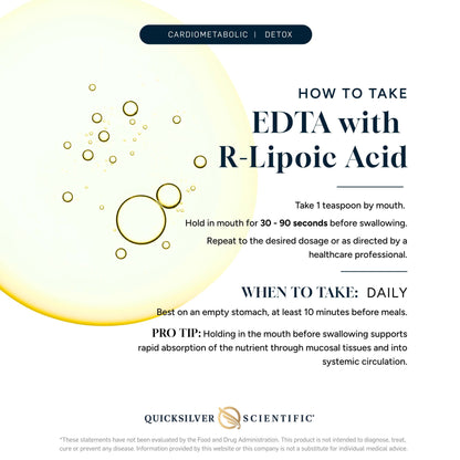 How to take EDTA with R-Lipoic Acid for Systemic Heavy Metal Support