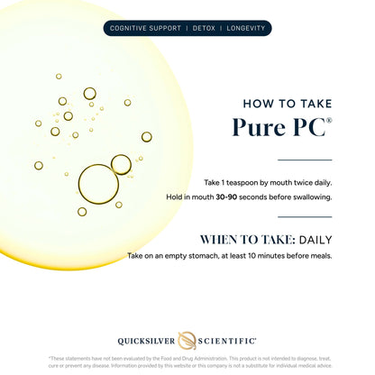 How to take Pure PC, a liposomal phosphatidylcholine liquid, for cognitive support and detox.