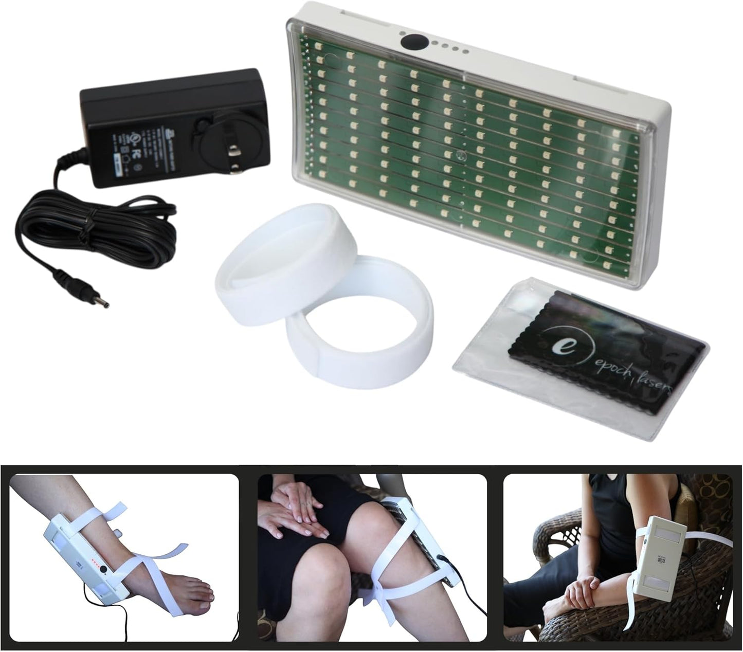 Portable Infrared Light Therapy device including accessories for advanced cellular recovery and deep tissue support.