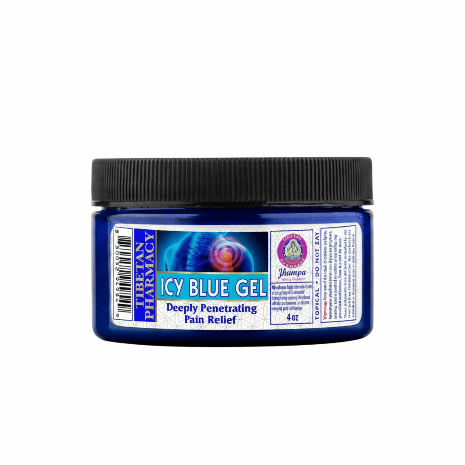 Jampha Tibetan Pharmacy, Icy Blue Gel for Muscle and Joint Relief 4oz Jar.