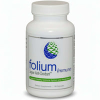 Folium Immuno Super Antioxidant dietary supplement bottle for Antioxidant and Heavy Metal Detox.
