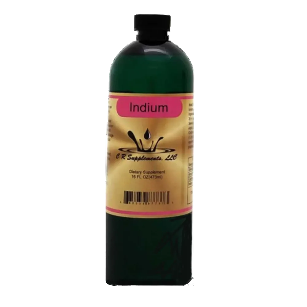 Bottle of 'Indium' by C.R. Supplements LLC on a white background