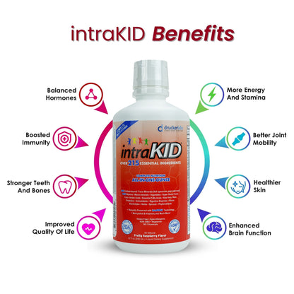 intraKID - Liquid Vitamin for Kids with benefits including boosted immunity and enhanced brain function.