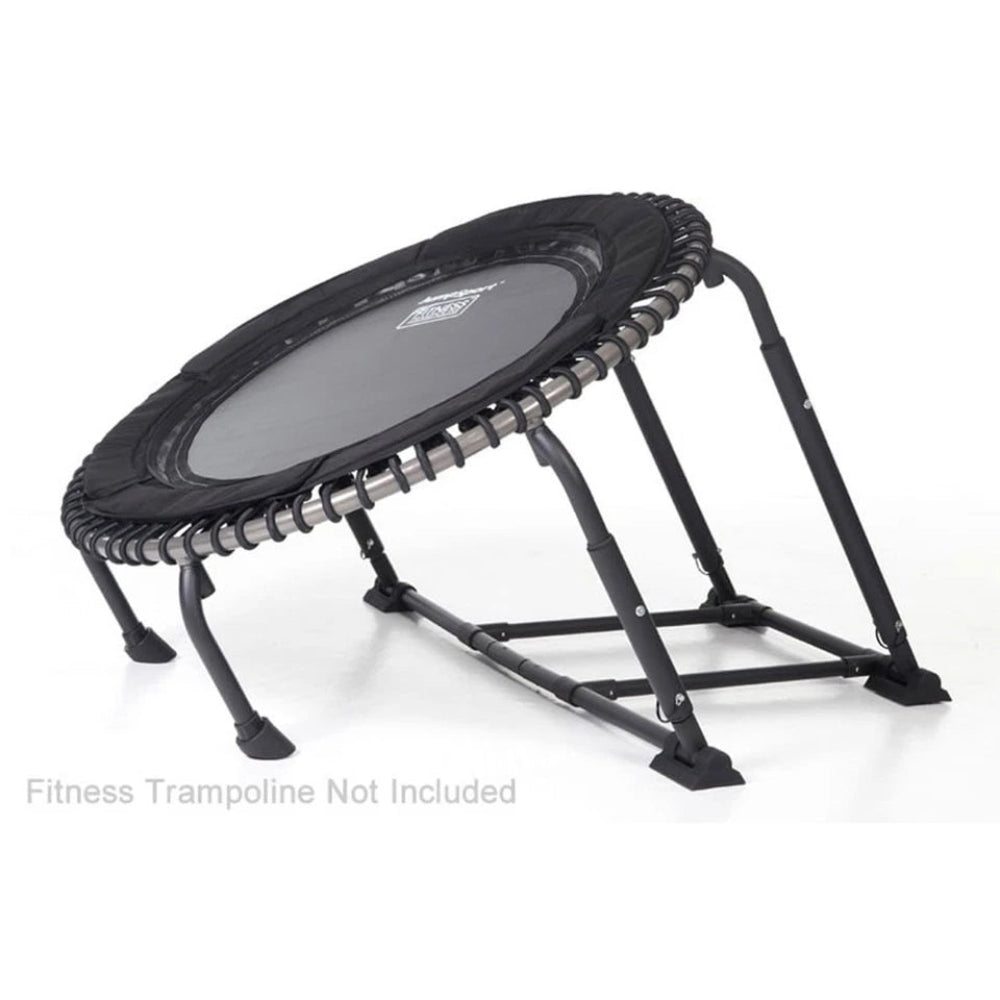 Black fitness trampoline on a white background