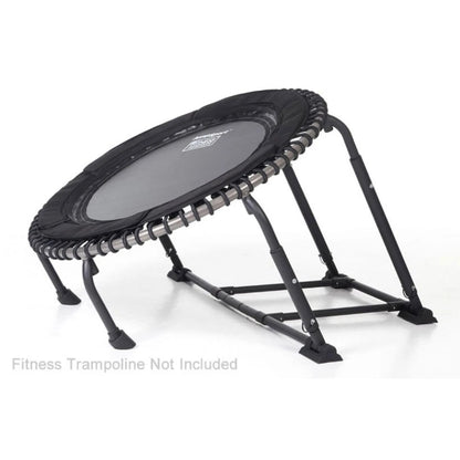 Black fitness trampoline on a white background