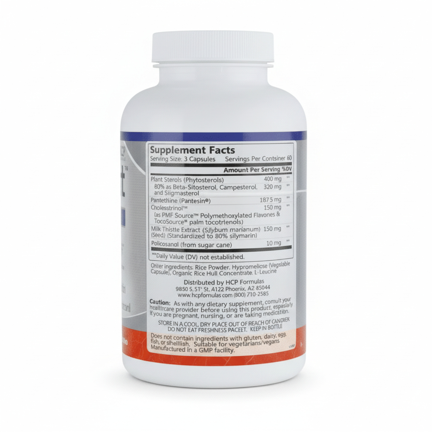 Supplement bottle showing Supplement Facts with label on a white background