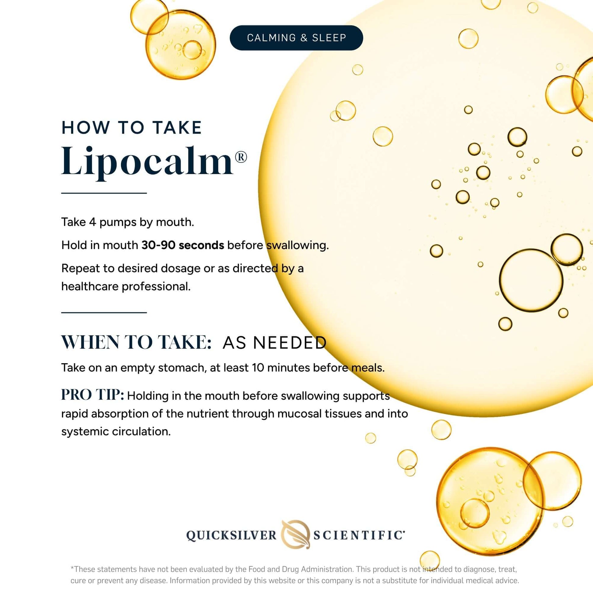 How to take LipoCalm, a melatonin-free sleep supplement for calming and sleep support.
