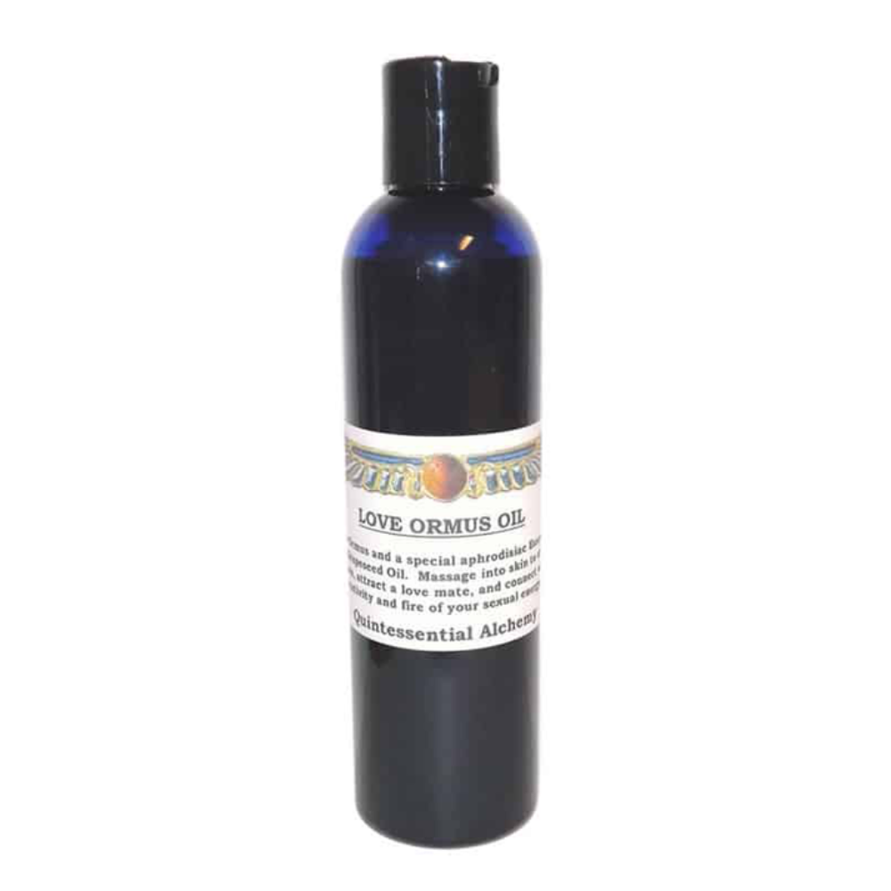 Bottle of Love Ormus Oil 120ml  on a white background