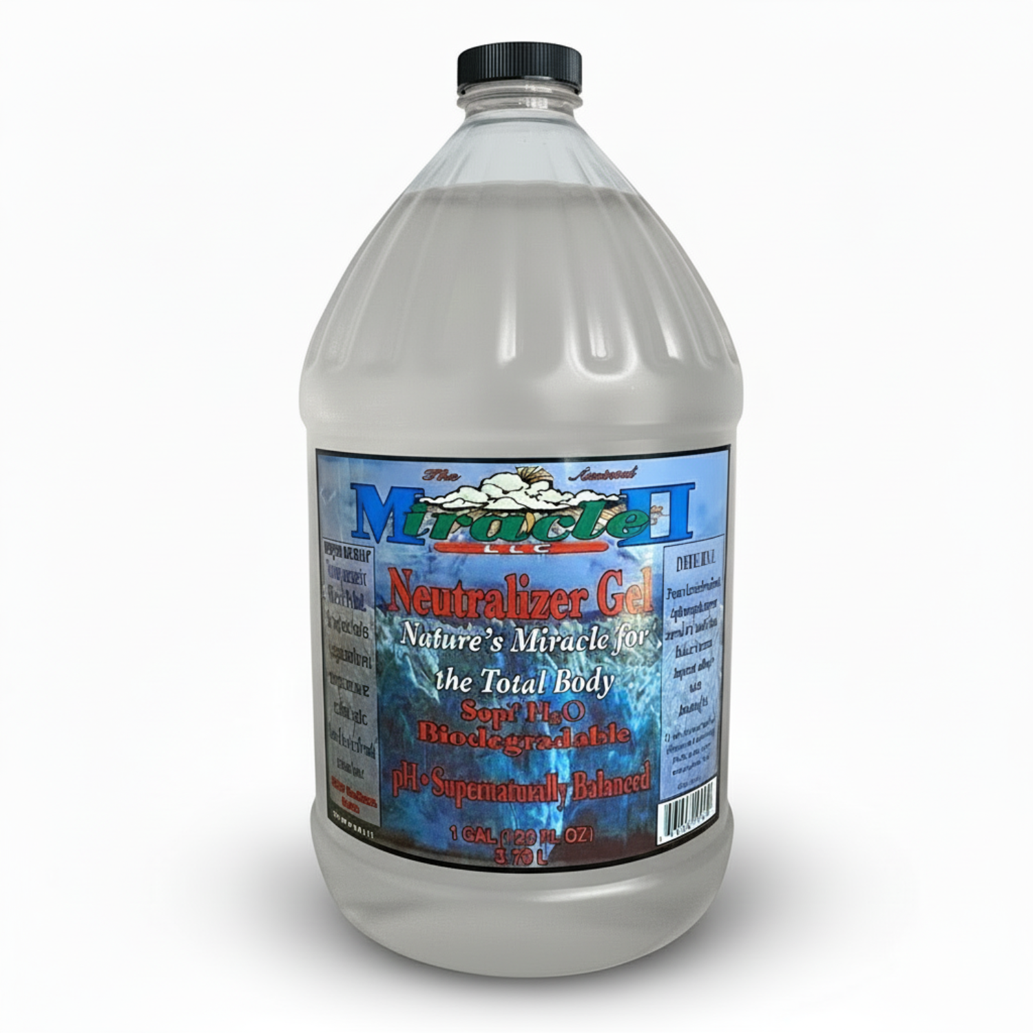 Gallon container of Neutralizer Gel with label on a white background