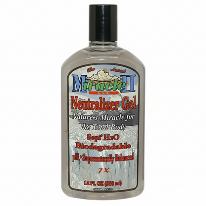 Bottle of Miracle II Neutralizer Gel 22oz with label on a white background