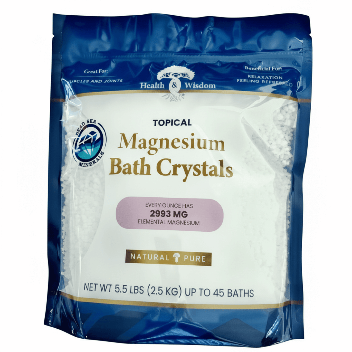 Magnesium Bath Crystals for Detoxification and Relaxation 2.5kg bag.