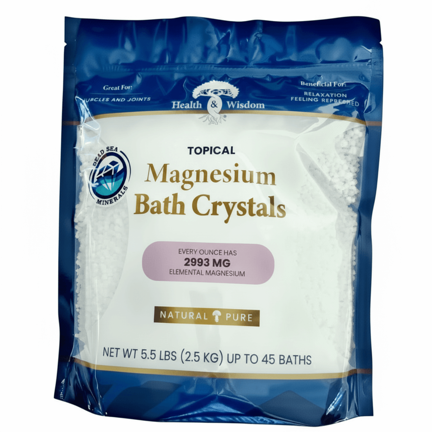 Magnesium Bath Crystals for Detoxification and Relaxation 2.5kg bag.