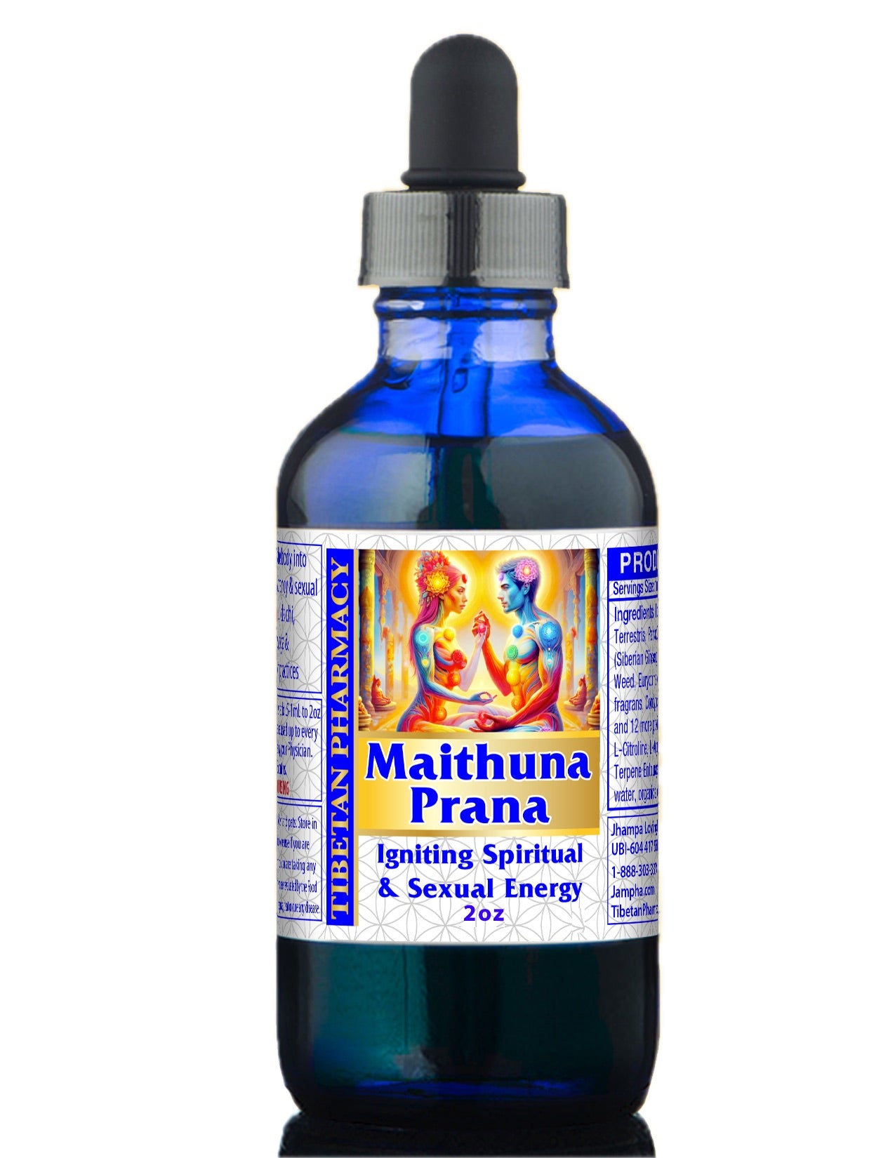 Maithuna Prana for Reproductive Health and Vitality bottle promoting spiritual and sexual energy.