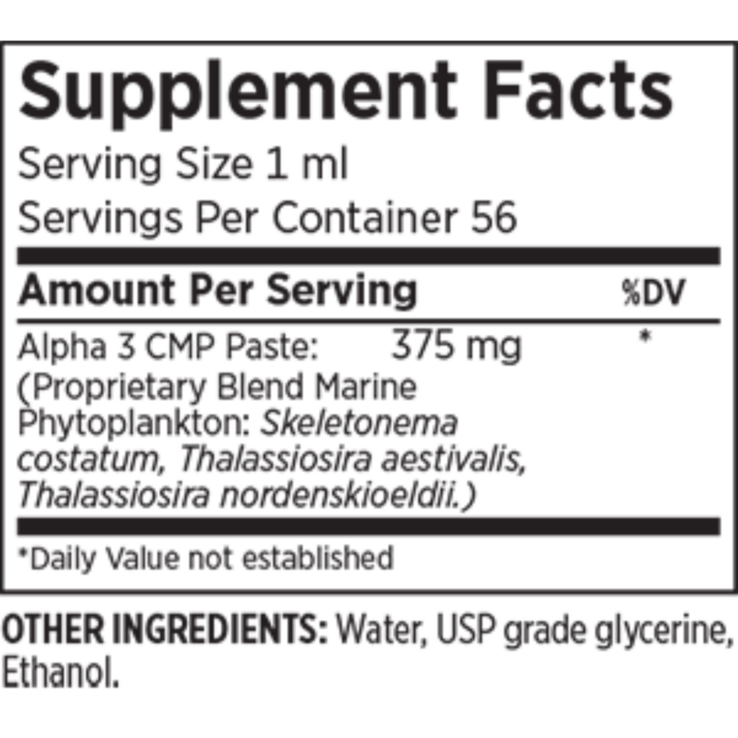 Supplement facts label with serving size, servings per container, and ingredient list.