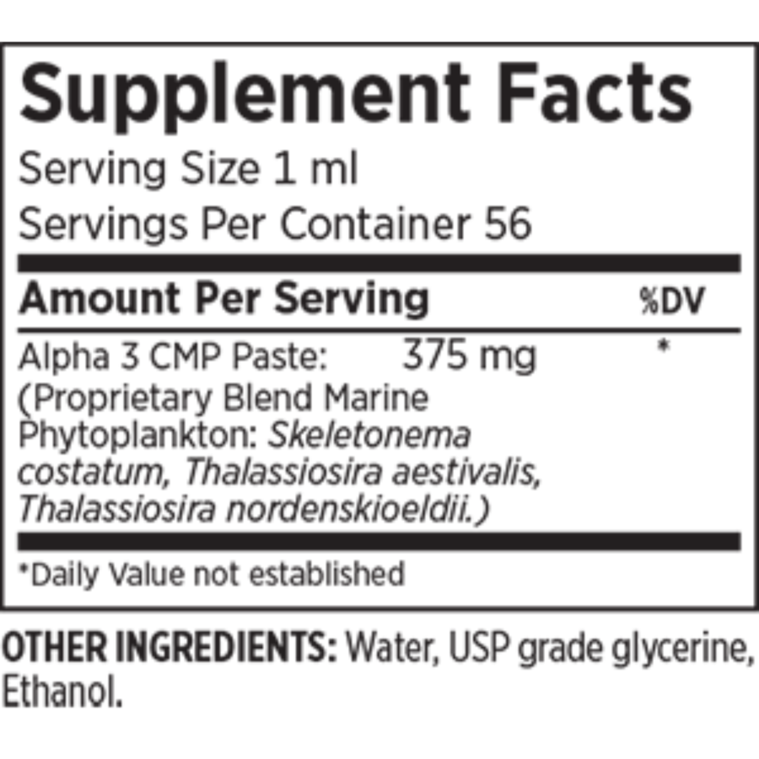 Supplement facts label with serving size, servings per container, and ingredient list.