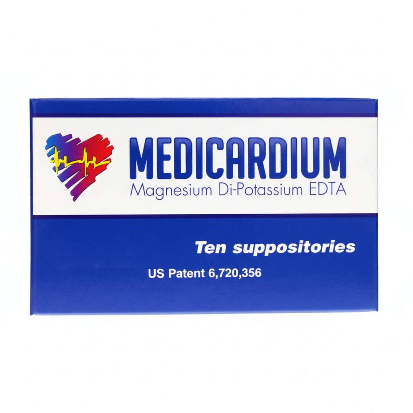 Medicardium Magnesium Di-Potassium EDTA. 10 Suppositories Box
