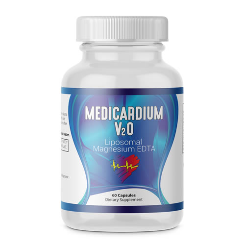 Medicardium for EDTA Chelation and Cardiovascular Health - Liposomal Magnesium EDTA supplement bottle.