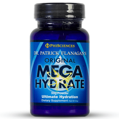 MegaHydrate for Cellular Hydration and Antioxidant Support 50/g Powder bottle.