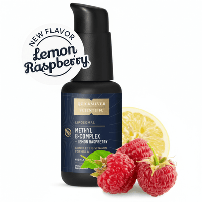 Nanoemulsified Methyl B-Complex in lemon raspberry flavor with lemon and raspberries