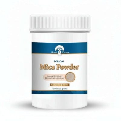 Skin Hydration Mineral - Mica Powder jar from Health and Wisdom for balancing energy and grounding influence.