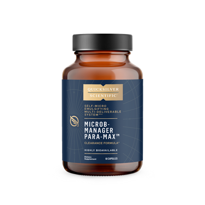 MicrobManager ParaMax - Gut Microbial Balance Support supplement bottle with self-emulsifying formula.