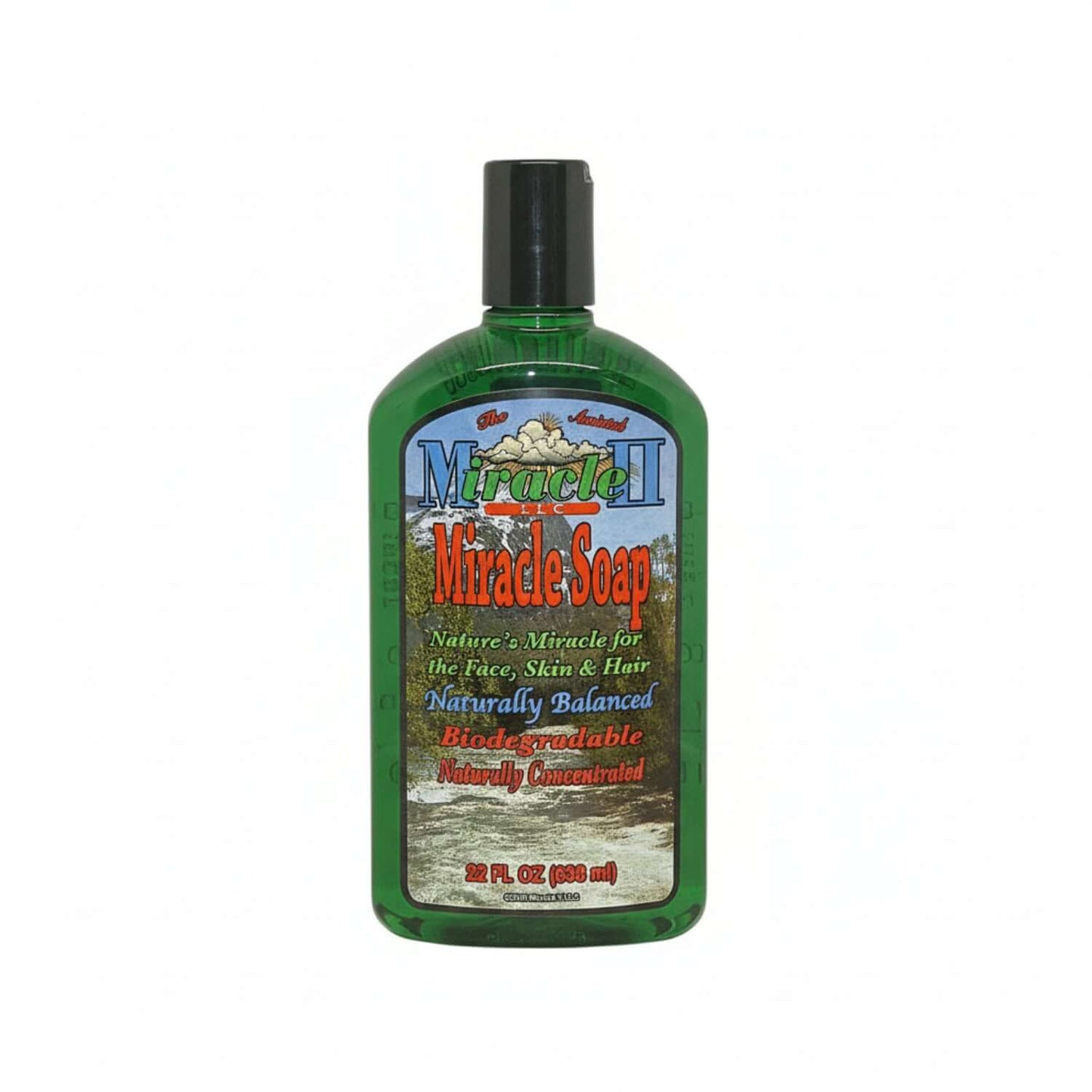 Miracle Soap for Organic Skin Cleansing and Detox bottle.